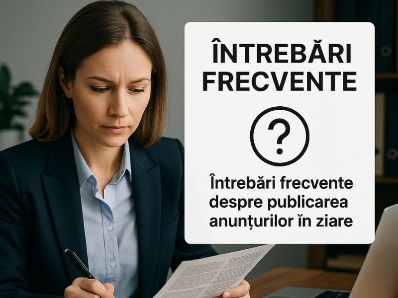 Întrebări frecvente despre publicarea anunțurilor obligatorii în ziare tipărite pentru licitații, concesiuni, urbanism și AGA
